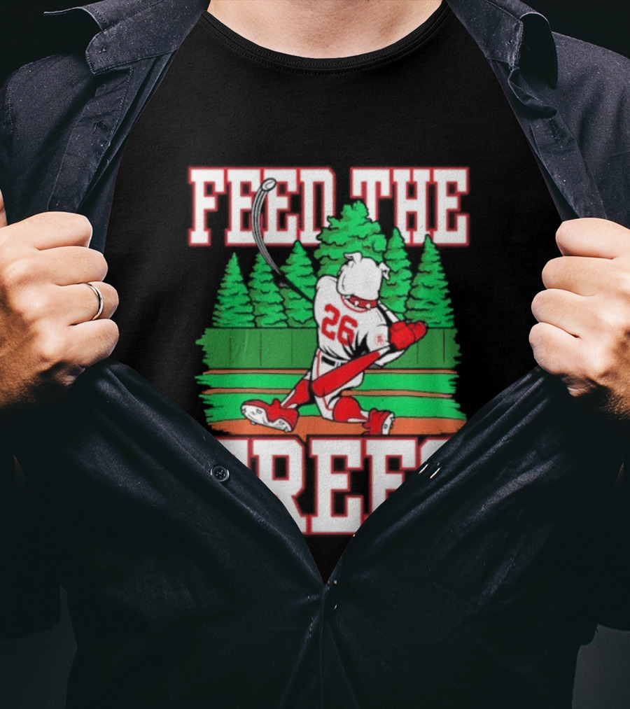 Georgia Bulldogs Feed The Trees Baseball 26 Player Swinging Bat T-Shirt