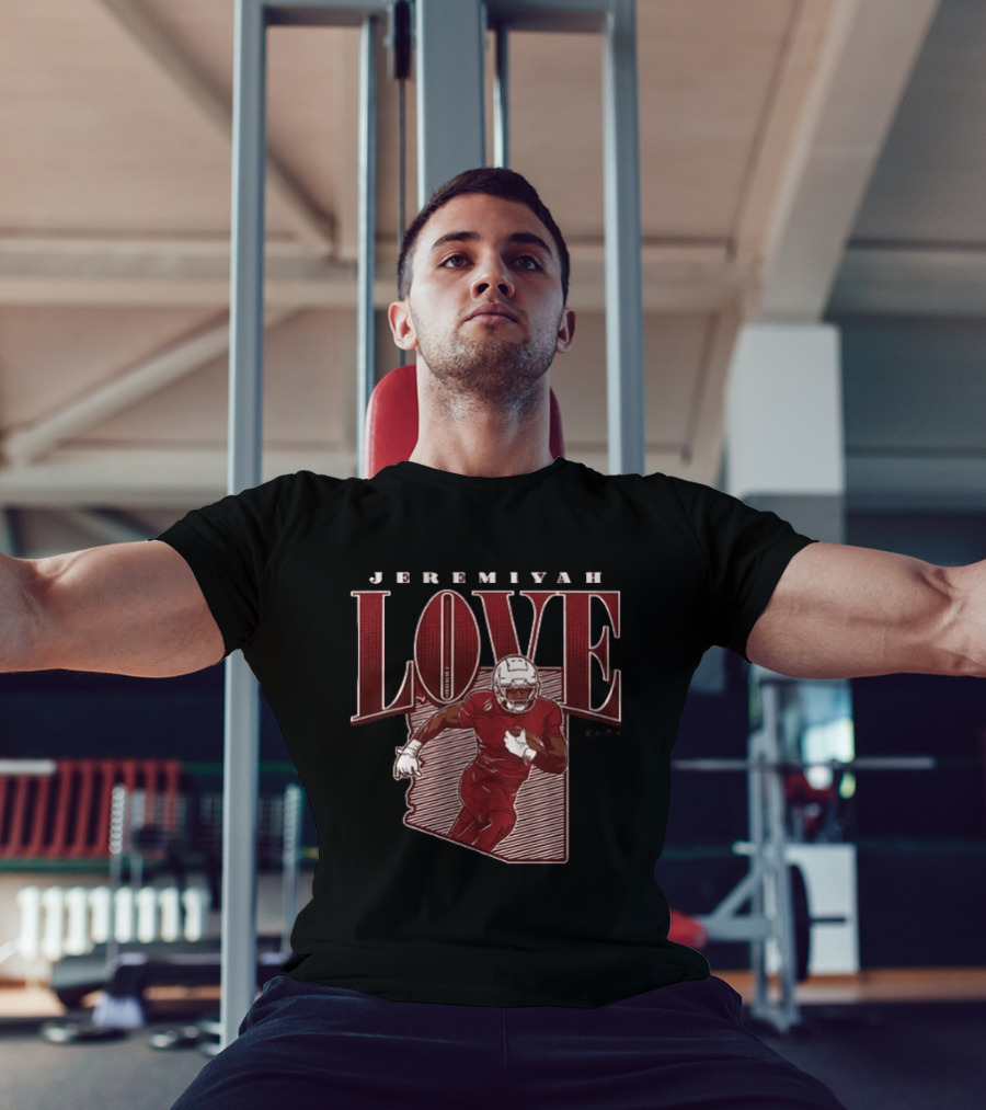 Jeremiyah Love Football Player Red State Star Remix T-Shirt