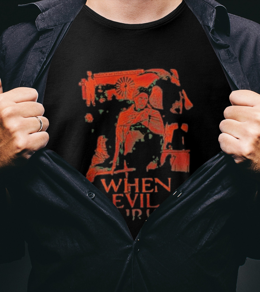 When Evil Lurks Wrath Of God Retro Red T-Shirt