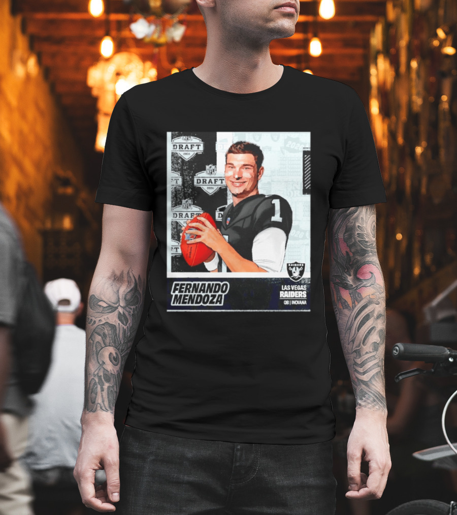 Fernando Mendoza Las Vegas Raiders 2026 Draft QB Indiana NFL T-Shirt