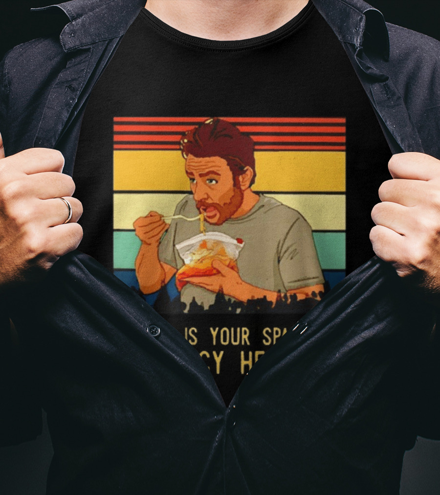 Charlie Eating Spaghetti With Retro Stripes What Is Your Spaghetti Policy Here T-Shirt