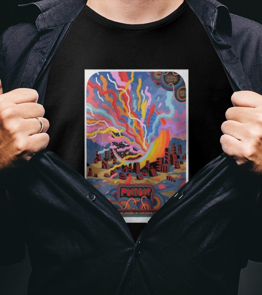 Phish Live At Sphere Las Vegas April 23 24 2026 Psychedelic Art Event T-Shirt
