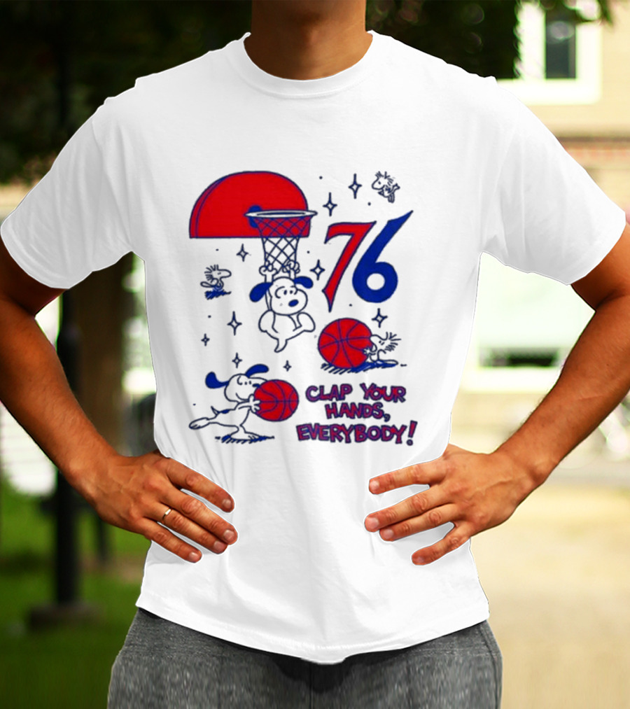Ghost Bongo Sixers 76 Clap Your Hands Everybody Basketball Stars T-Shirt