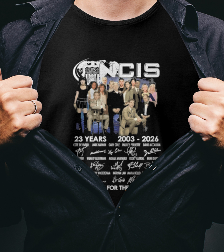 NCIS 23 Years 2003 2026 Cast Signatures Thank You For The Memories T-Shirt