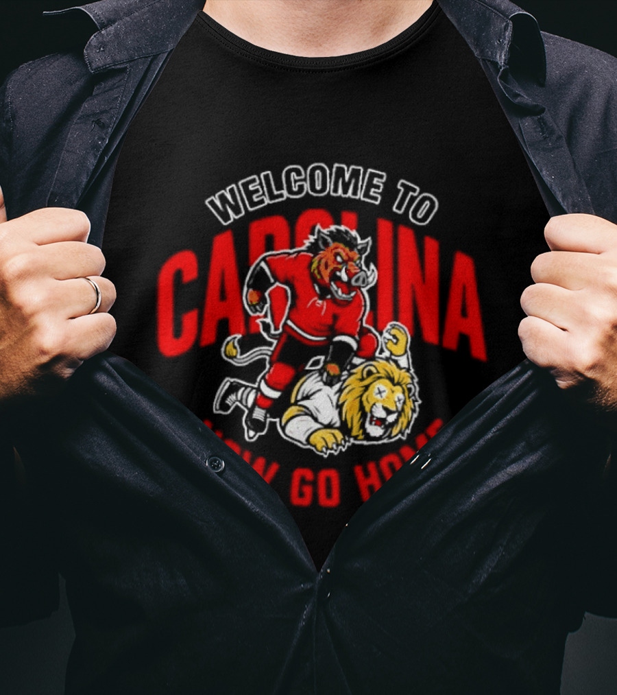 Welcome To Carolina Now Go Home Hurricanes Lion Dual Concept T-Shirt