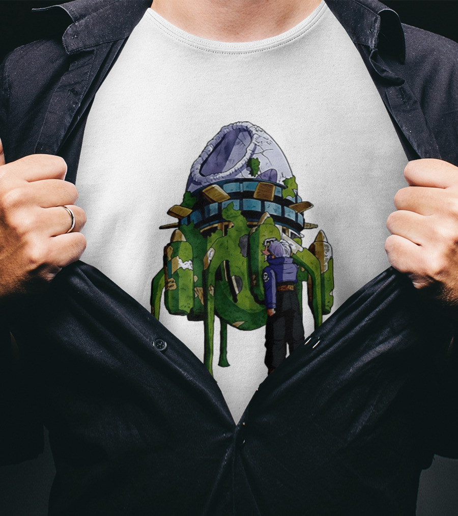 Dragon Ball Z Future Trunks Capsule Corp Time Machine Scene T-Shirt
