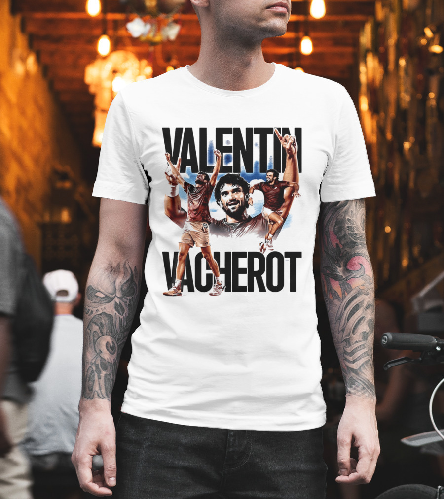Valentin Vacherot Tennis Player Action Pose Montage T-Shirt