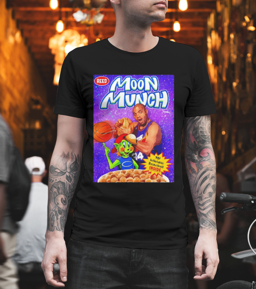 Reed Moon Munch Basketball Cereal Charles Barkley Phoenix Suns Magic T-Shirt