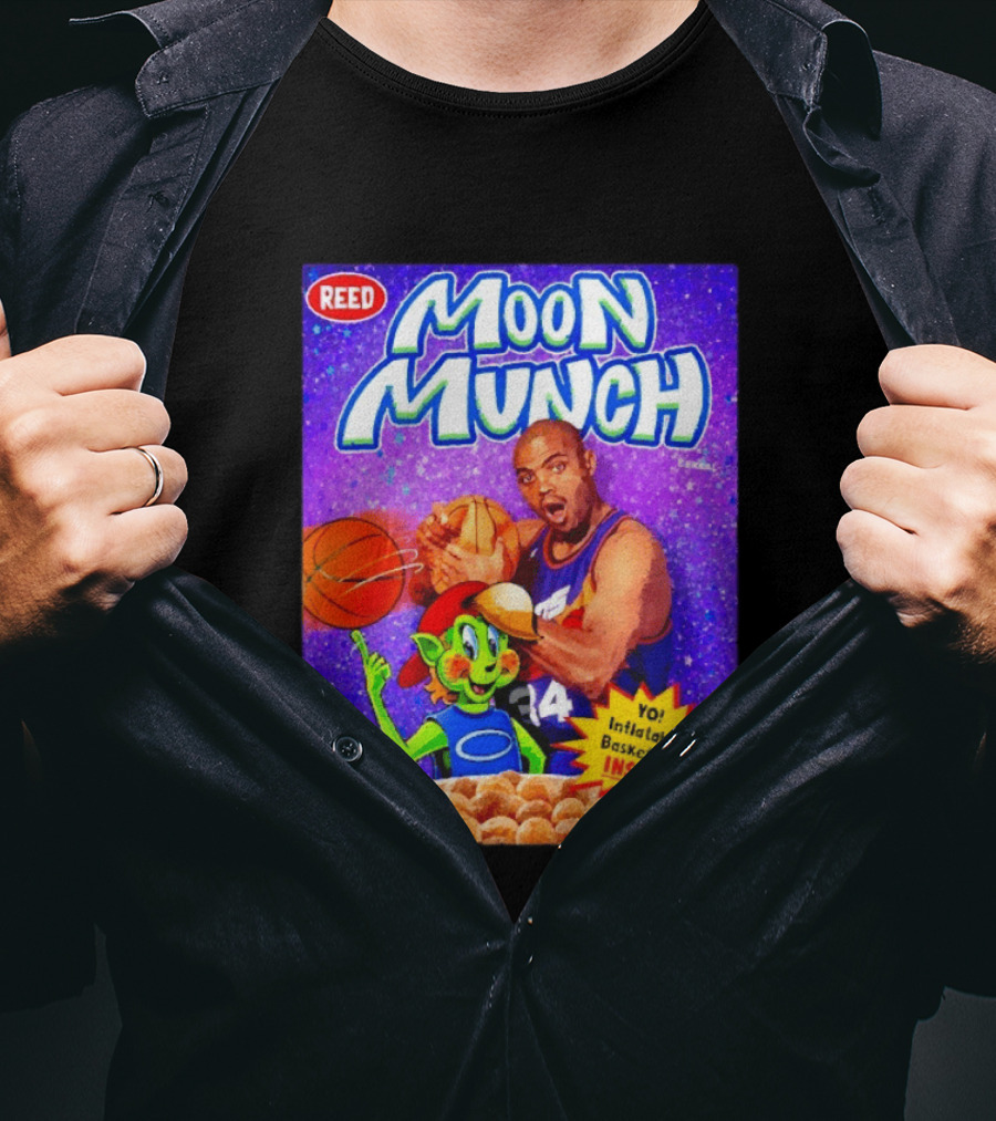 Reed Moon Munch Basketball Cereal Charles Barkley Phoenix Suns Magic T-Shirt