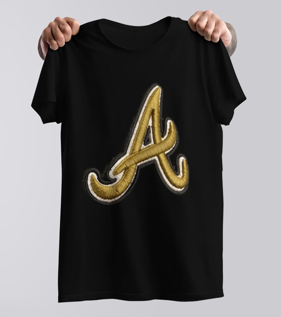 Atlanta Braves Armed Forces 2026 Hat Gold Embroidered A T-Shirt