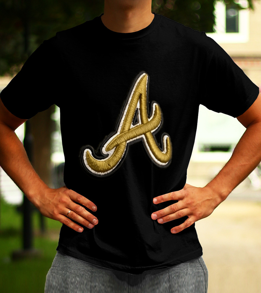 Atlanta Braves Armed Forces 2026 Hat Gold Embroidered A T-Shirt
