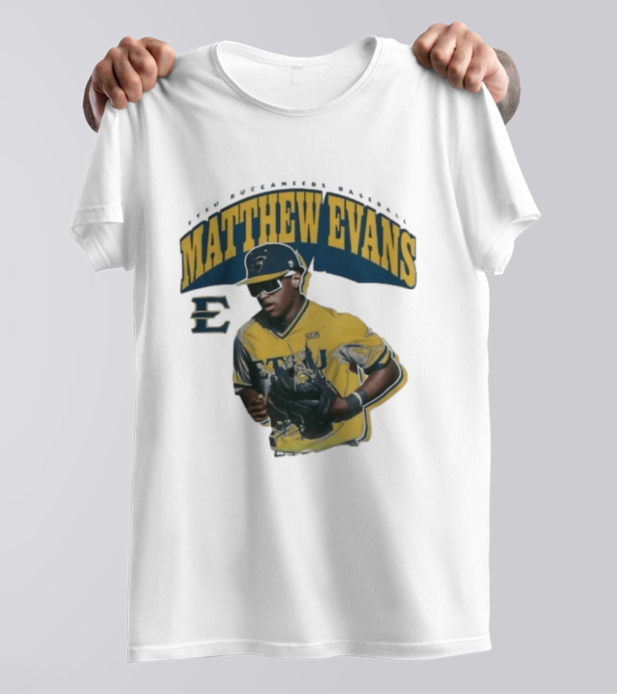 Etsu Matthew Evans Baseball Scon Sports Jersey T-Shirt