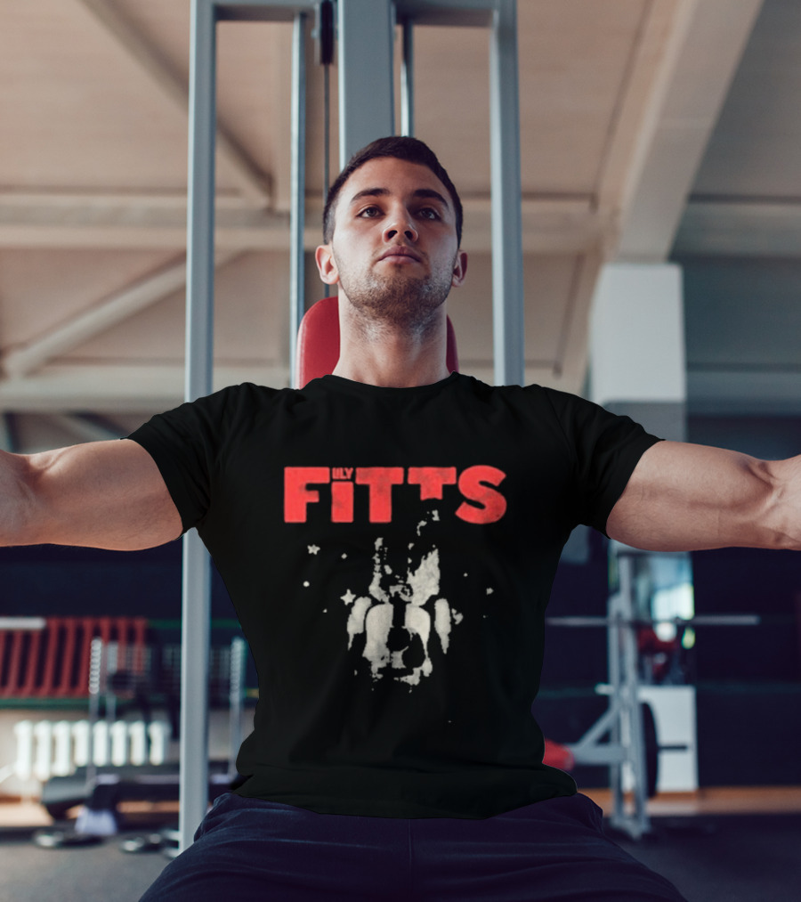 Lily Fitts Red Text With Abstract White Splash T-Shirt