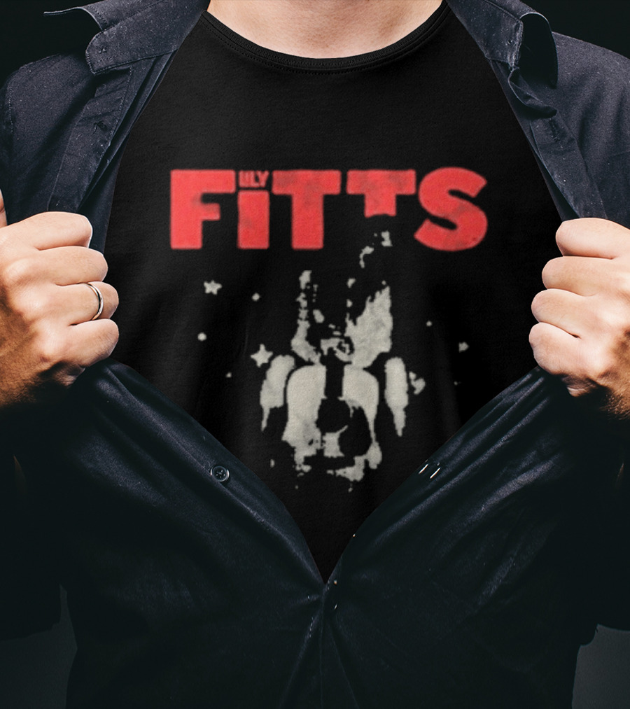 Lily Fitts Red Text With Abstract White Splash T-Shirt
