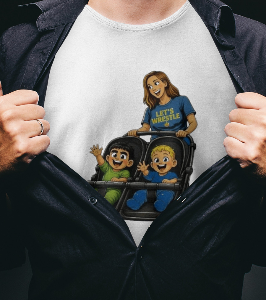 Pro Wrestling Tees Let's Wrestle Mother Lareesa Double Stroller Kids T-Shirt