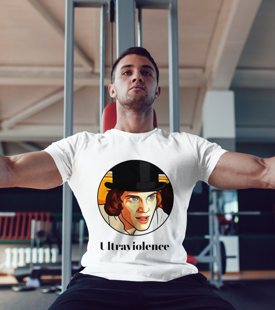 Alex DeLarge Ultraviolence Portrait Work Orange T-Shirt