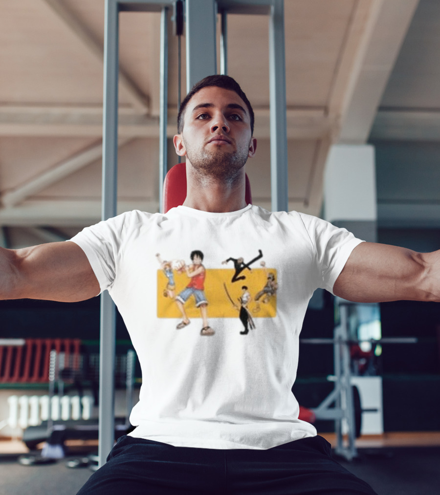 One Piece Classic Anime Characters In Action Pose T-Shirt