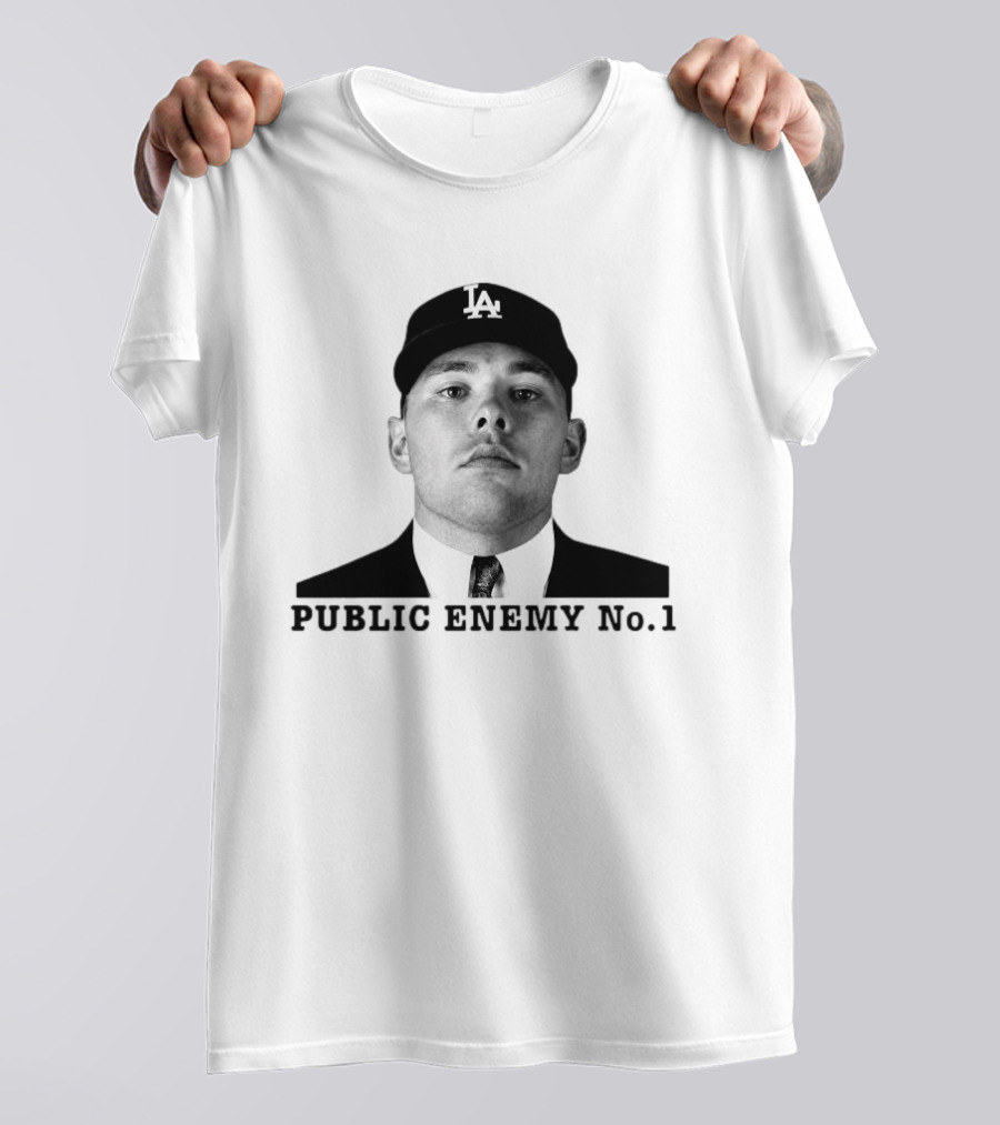 Dalton Rushing Public Enemy No 1 LA Hat Baseball T-Shirt