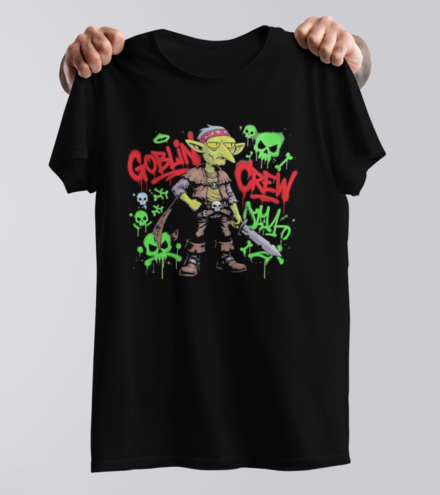 Goblin Crew Horror Skull Graffiti T-Shirt