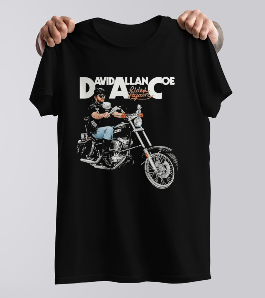 David Allan Coe Rides Again Biker Country Music Legend T-Shirt