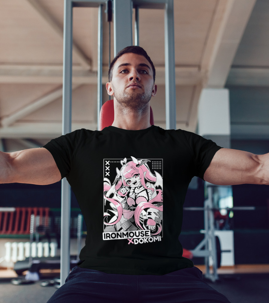 Ironmouse X Dokomi Exclusive Anime Pink Aesthetic T-Shirt