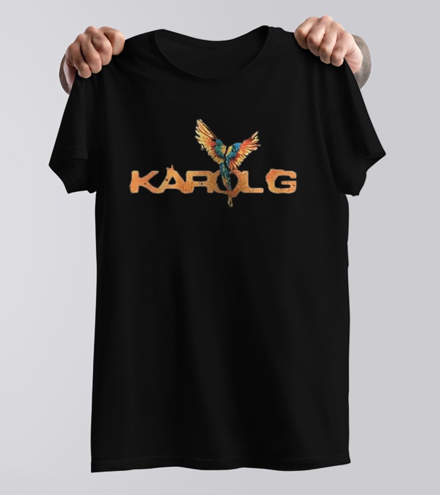 Karol G Parrot Viajando Por El Mundo Tropitour Colorful Wings T-Shirt