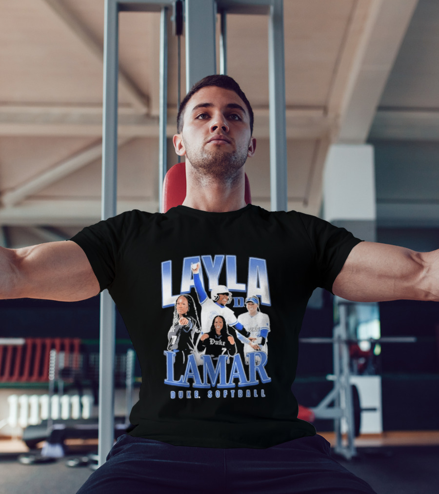 Layla Lamar Duke Blue Devils Softball 90s Baseball Team Celebration T-Shirt