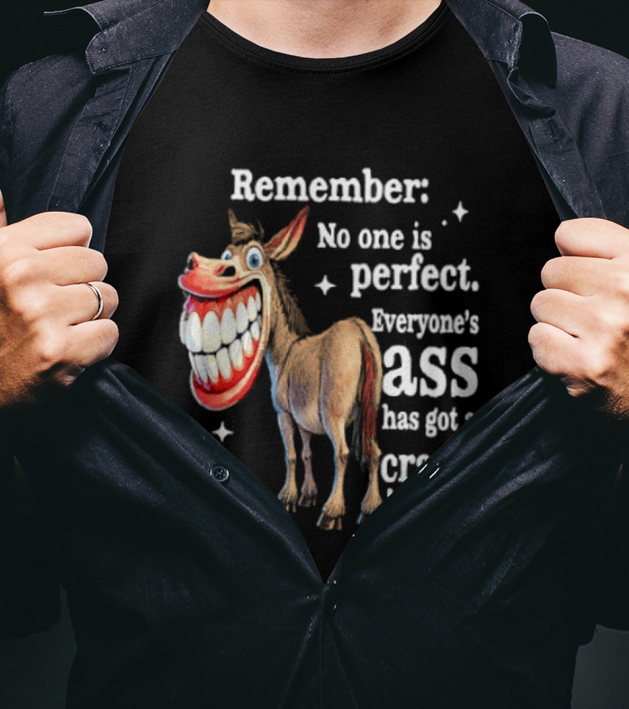 Remember No One Is Perfect Everyone's Ass Has Got A Crack In It Donkey T-Shirt