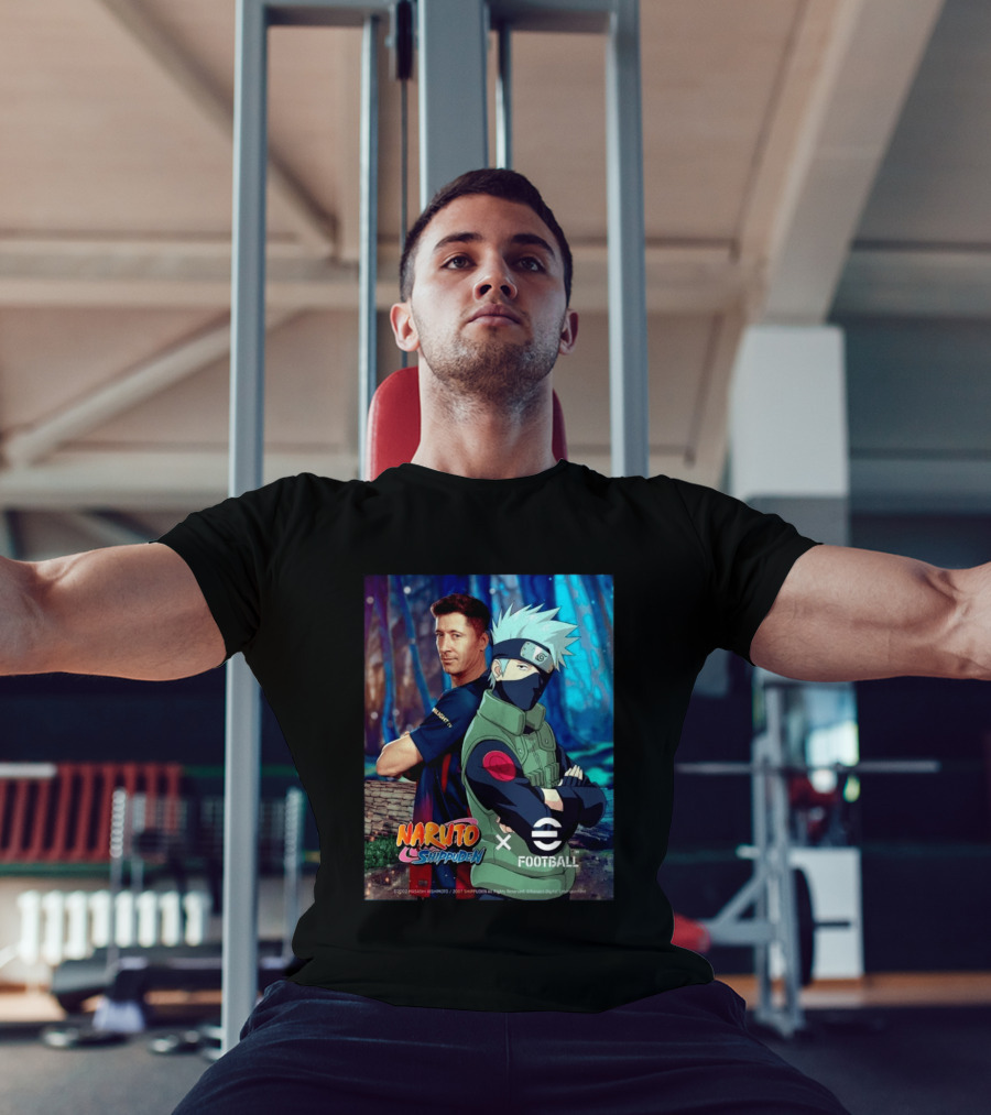Naruto Shippuden X EFootball Featuring Robert Lewandowski And Kakashi 2026 T-Shirt