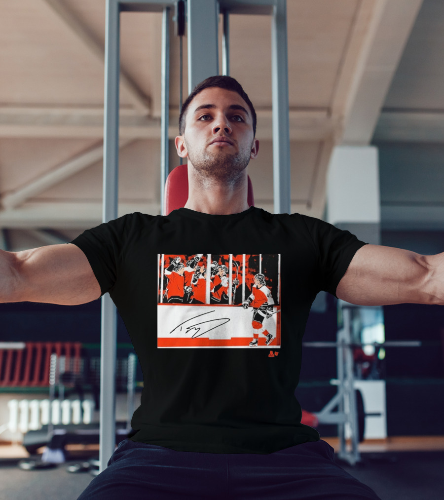 Trevor Zegras Penalty Box Celebration Hockey Art Signature Number 46 T-Shirt