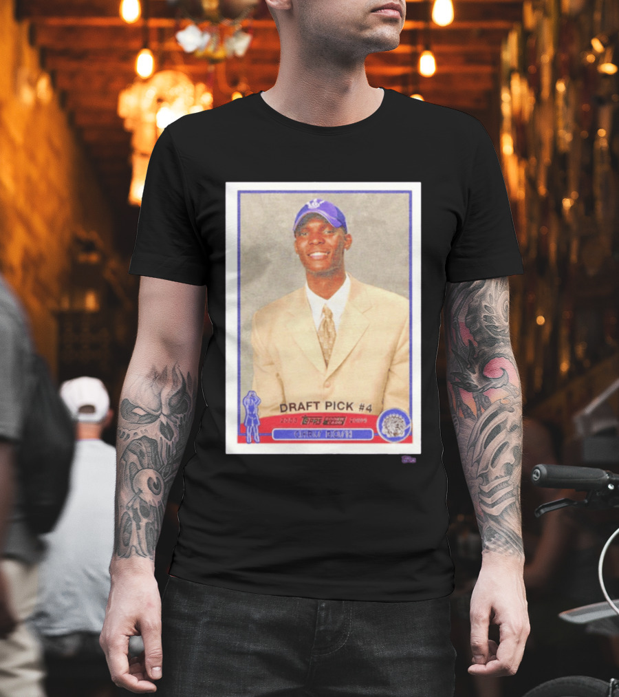 Toronto Raptors Chris Bosh 2003 Topps Draft Pick #4 Basketball Card T-Shirt
