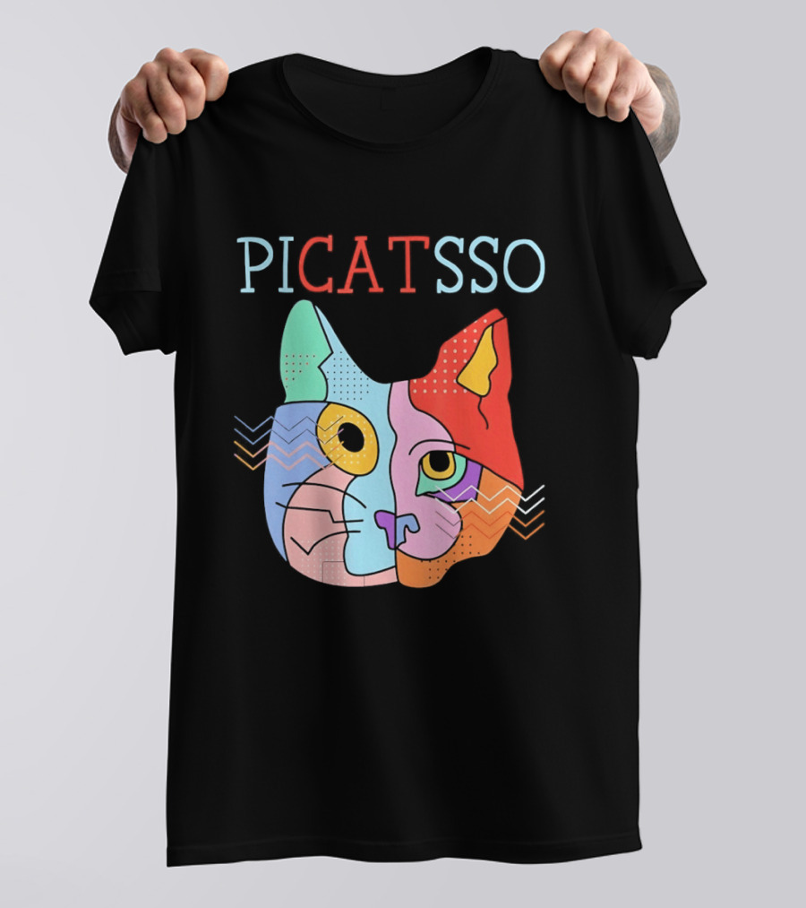 Picatsso Cat Colorful Cubist Style Artistry T-Shirt