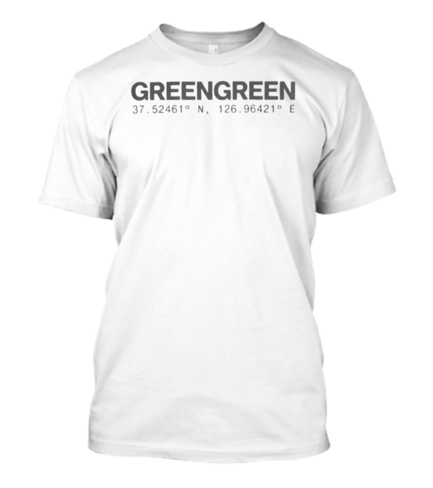 Greengreen 37.52461°N 126.96421°E Cortis Studio Coordinates T-Shirt