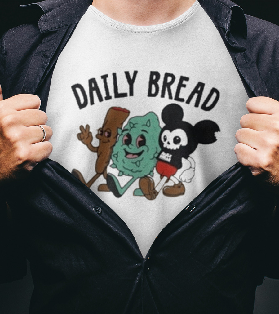 Daily Bread 420 Heavyweight Cartoon Characters Walking Trio T-Shirt
