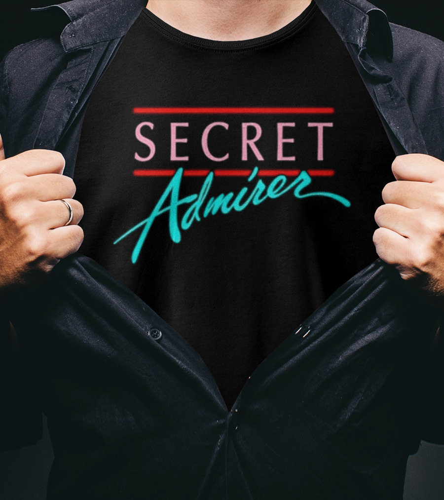 Secret Admirer Pink And Blue Retro Script T-Shirt