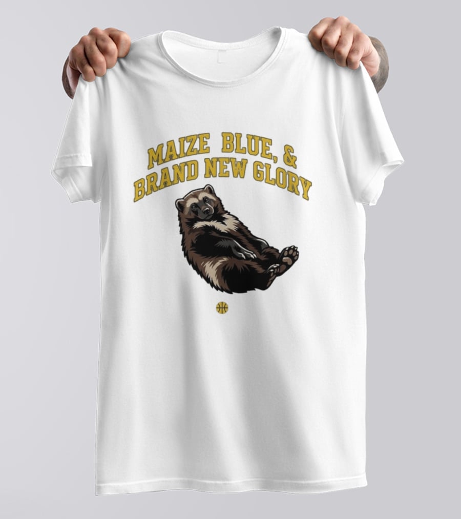 Maize Blue And Brand New Glory Wolverine Basketball T-Shirt