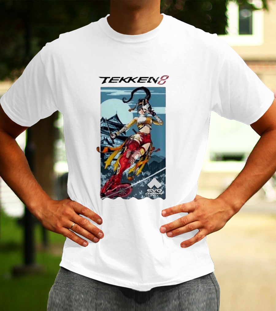 Evo Japan 2026 Tekken 8 Kunimitsu Anime Character Art With Striking Temple T-Shirt