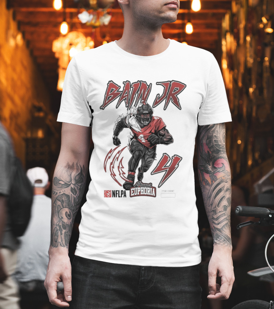 Bain Jr. Planet Euphoria NFL 4 Lightning Football T-Shirt