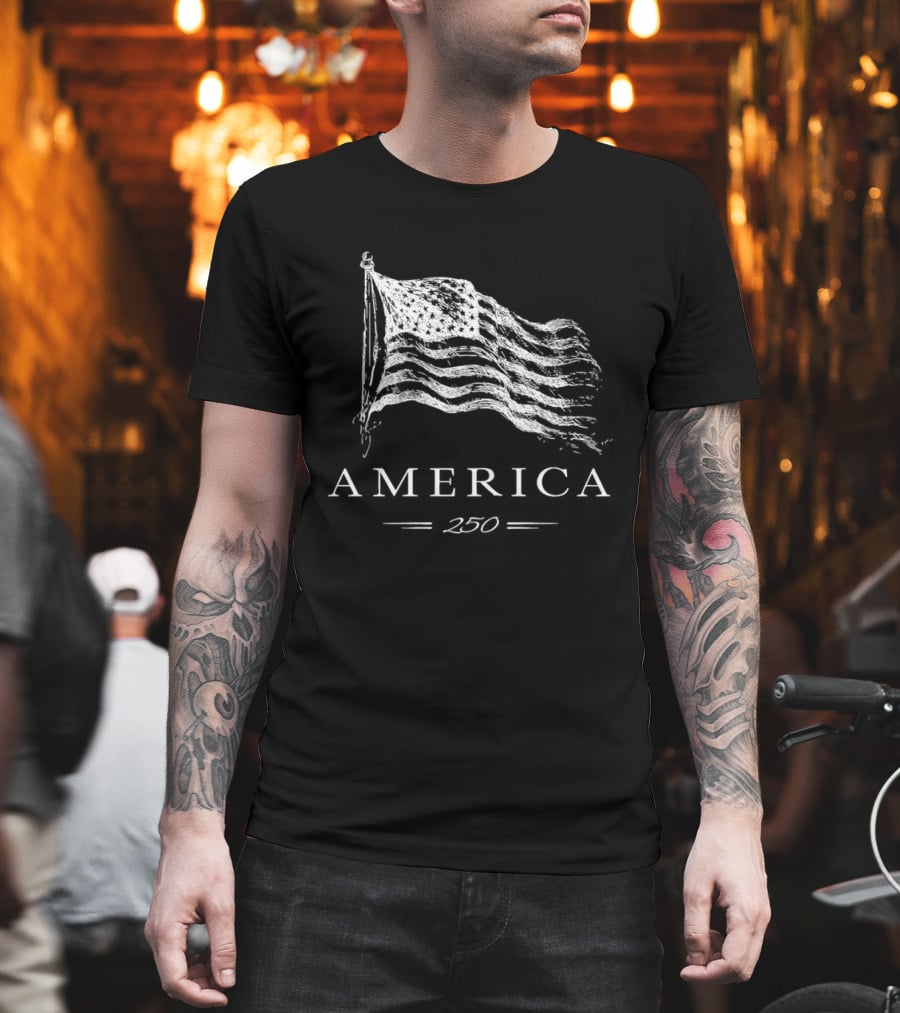 America 250 Flag Celebration Patriotic Pride T-Shirt