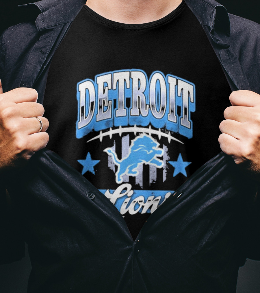 Detroit Lions Americana 2026 Stars Stripes Football Fan Gear T-Shirt