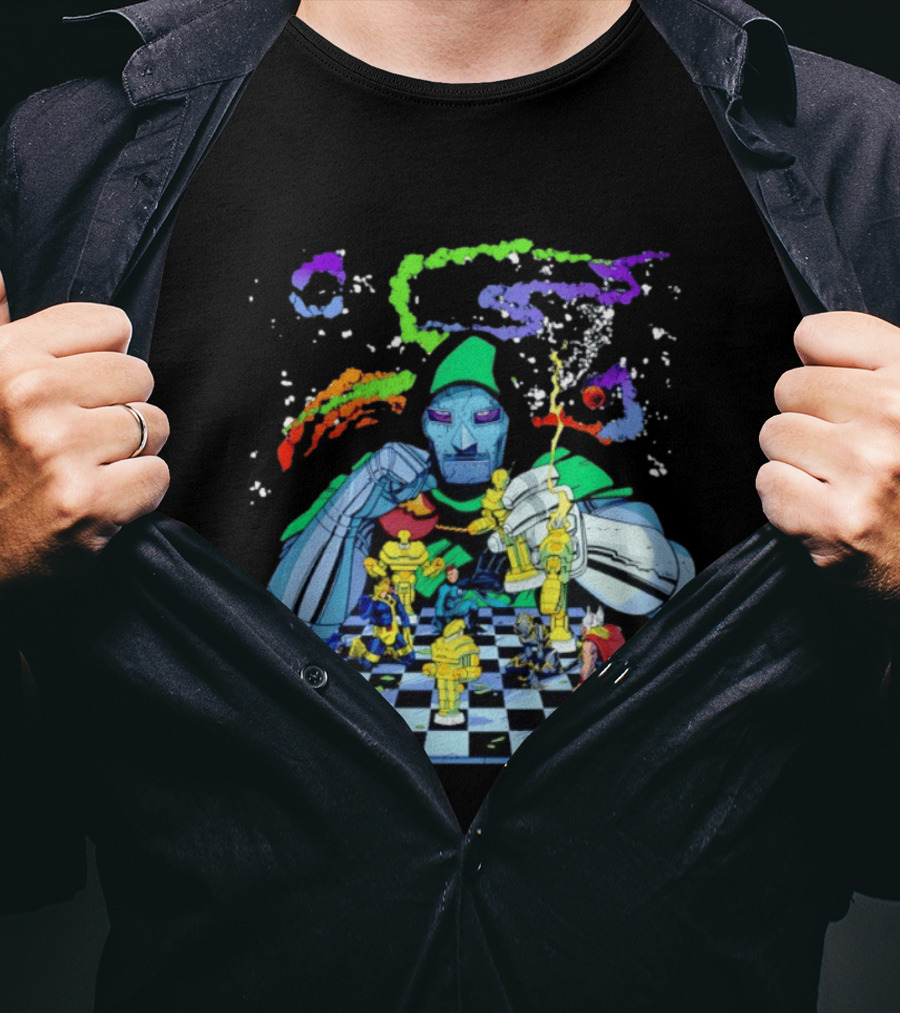 Doctor Doom Strategic Chess Battle With Marvel Heroes T-Shirt