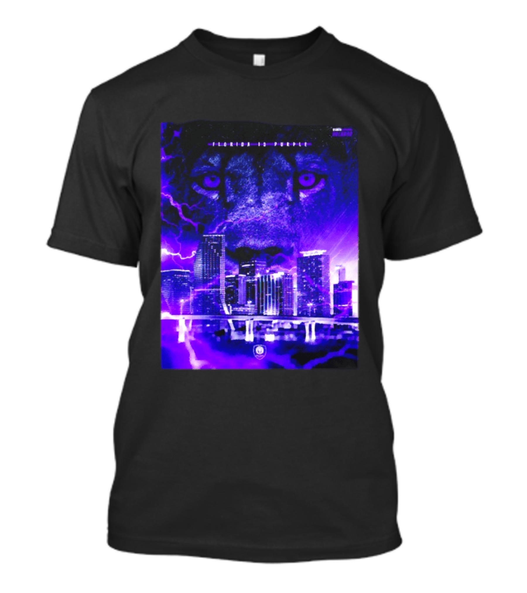 Florida Is Purple Orlando City SC Lion City Skyline Lightning T-Shirt