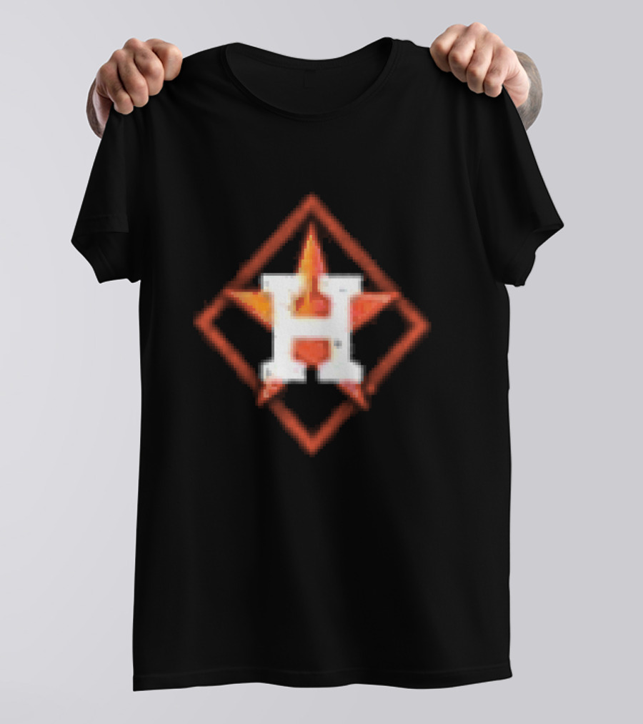 Houston Astros America's Pastime Black Star H Baseball Iconography T-Shirt