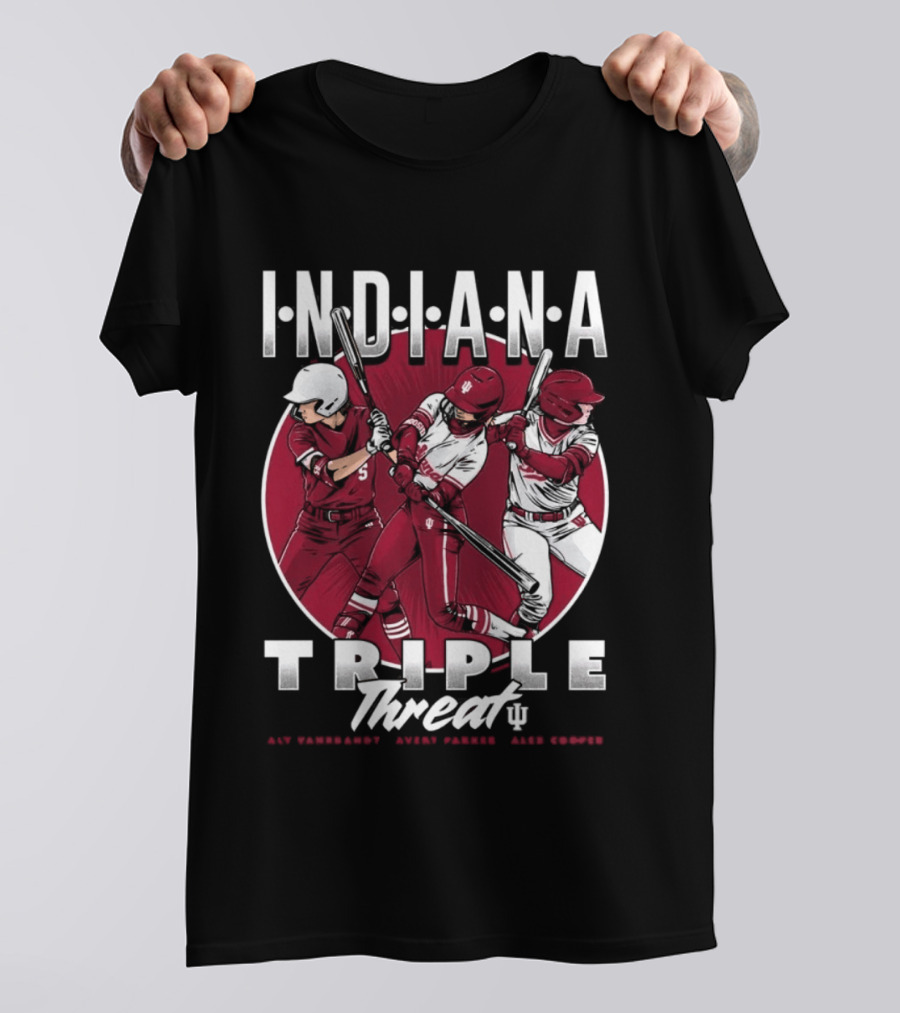 Indiana Hoosiers Softball Triple Threat Aly Van Brandt Avery Parker Alex Cooper T-Shirt