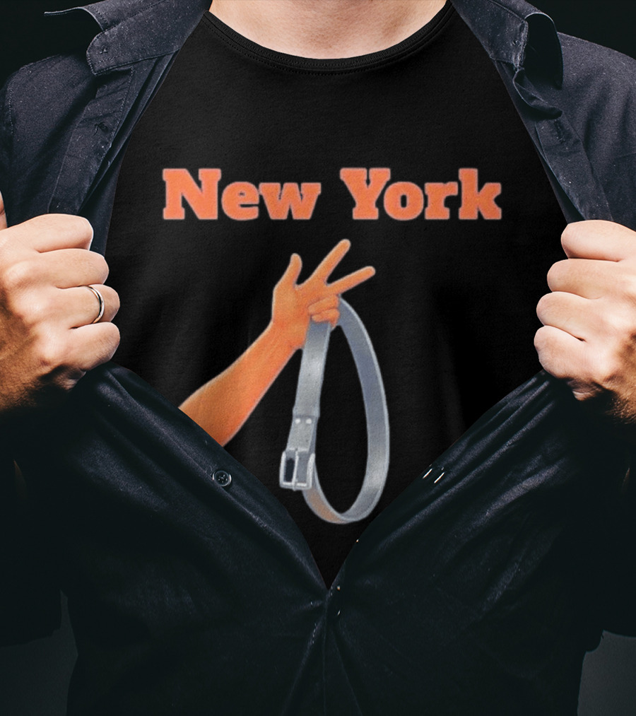 Jalen Brunson Three Point Celebration New York Knicks Belt Gesture T-Shirt