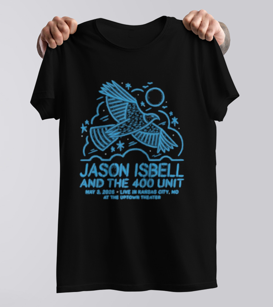Jason Isbell And The 400 Unit Live May 3 2026 Starlight Theatre Kansas City MO Bird T-Shirt