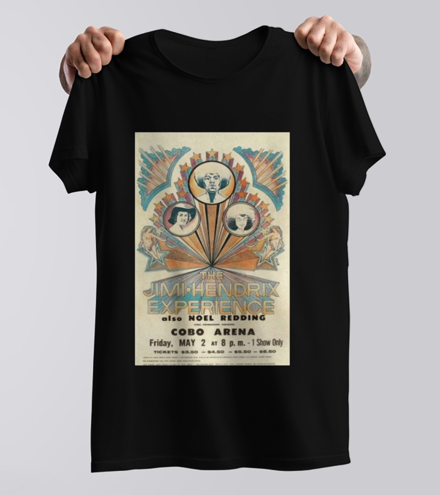 The Jimi Hendrix Experience Concert May 2 Cobo Arena With Noel Redding T-Shirt