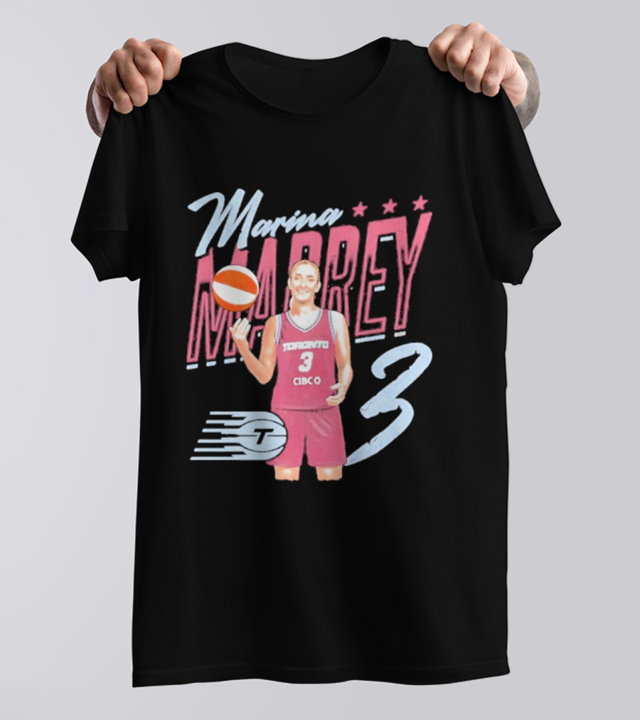 Marina Mabrey Toronto Basketball Pose CIBCO Tempo 3 Stars T-Shirt