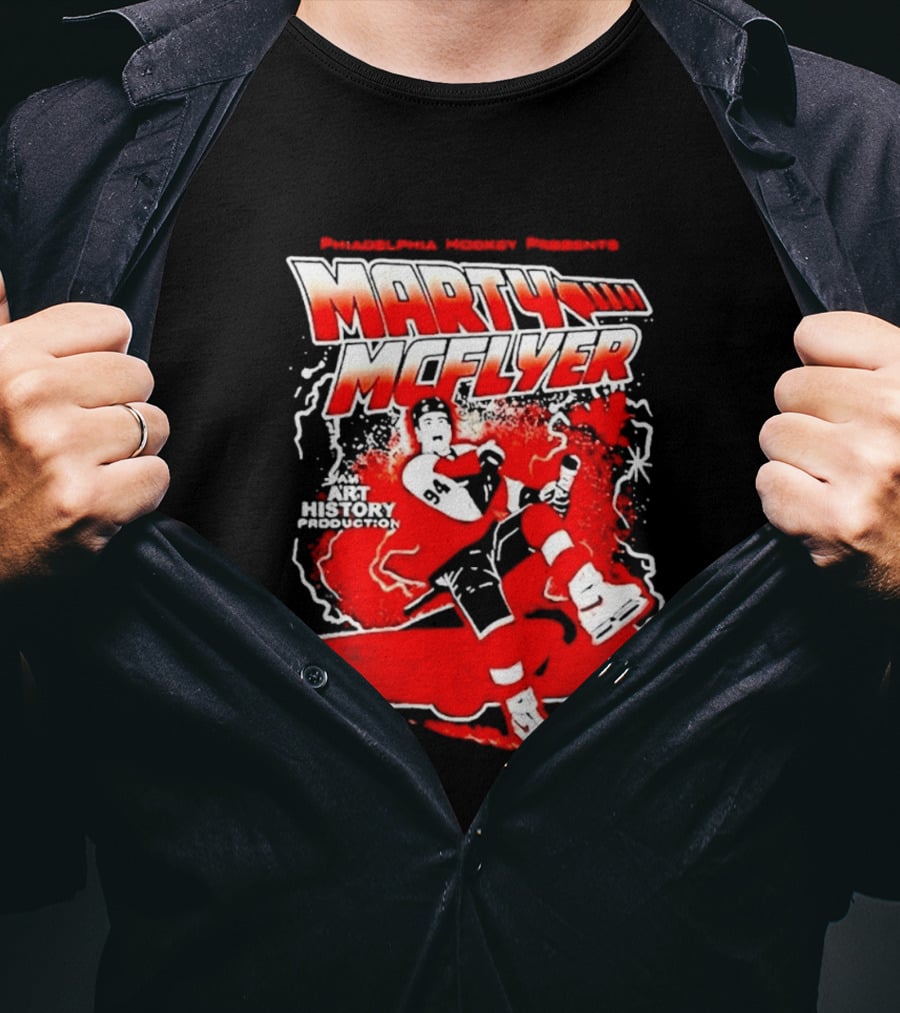 Philadelphia Hockey Presents Marty McFly 2026 With Philadelphia Flyers Hockey 97 T-Shirt
