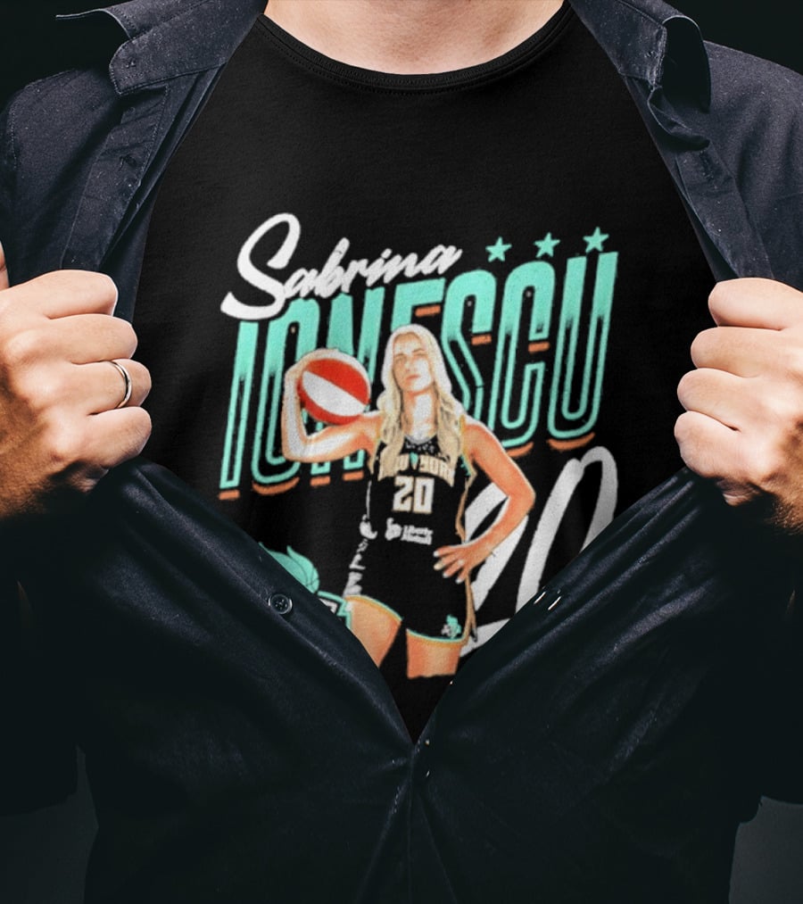 Sabrina Ionescu New York Liberty Number 20 Player Pose T-Shirt